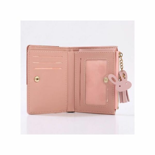 Pink PU Leather Short Zipper - Image 3